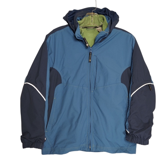 REI Boys Blue and Navy Hooded 3 In 1 Jacket